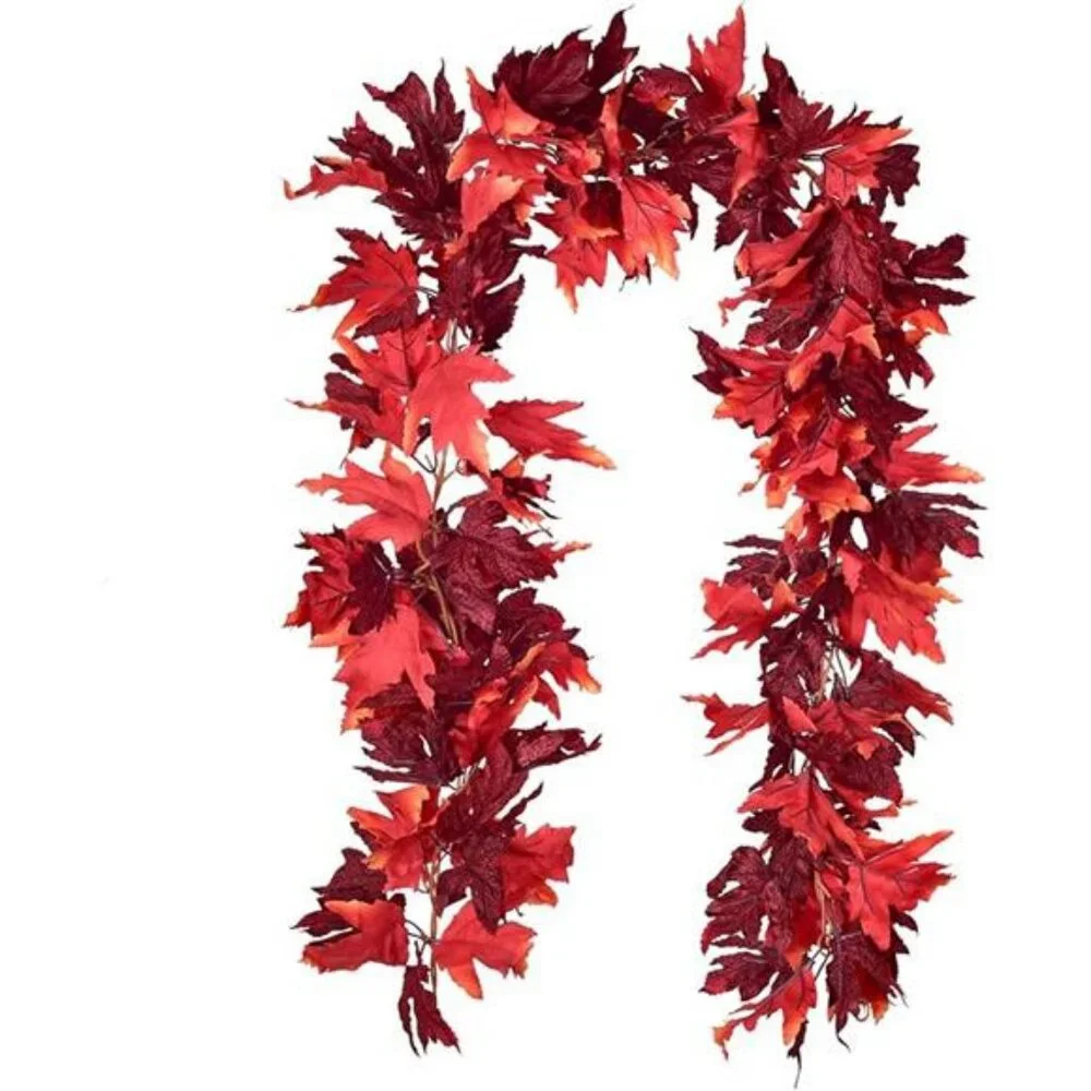 2 Pack Fall Garland Maple Leaf, 5.9Ft/Piece Hanging Vine Garland